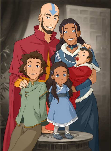aang family photo|Colored the Aang/Katara family portrait from the Korra .